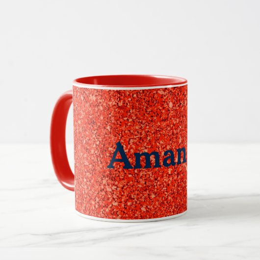 Mug Texture personnalisée rouge orange (Devant gauche)