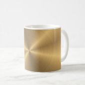 Mug Texture radiale métallique personnalisée d'or (Devant droit)