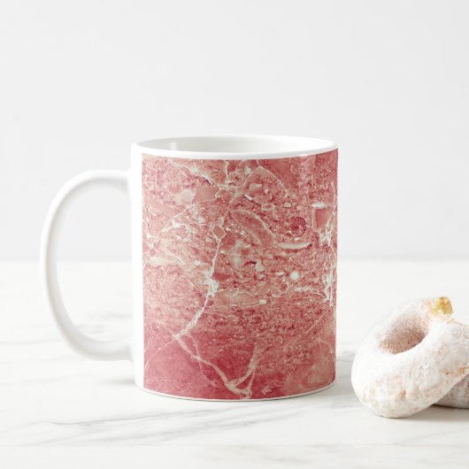 Mug Texture rose en marbre d'or (Avec donut)