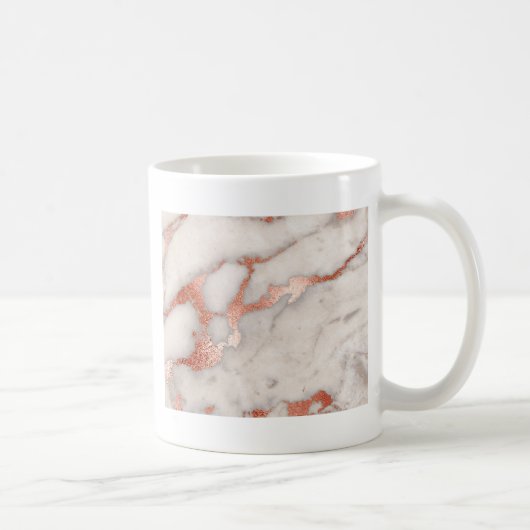 Mug Texture rose en marbre d'or (Droite)