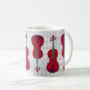 Mug Texture scintillante de gris argenté de violon de
