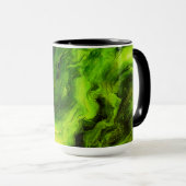 Mug Texture semblable au marbre en vert brillant (Devant droit)