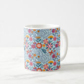 Mug Texture transparente avec fleurs et papillons. Fin (Devant droit)
