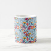 Mug Texture transparente avec fleurs et papillons. Fin (Centre)