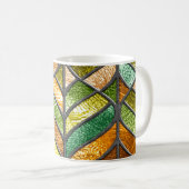 Mug texture transparente en verre tendu avec motif feu (Devant droit)