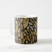 Mug Texture transparente motif de plumes dorées (Devant gauche)