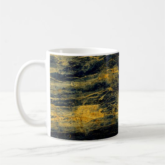 Mug Texture unique en marbre noir avec effectable doré (Gauche)