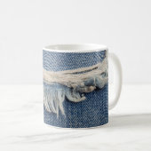 Mug Textures déchiré jeans arrière - plan. (Devant droit)