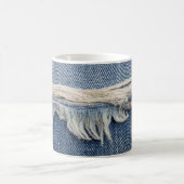 Mug Textures déchiré jeans arrière - plan. (Centre)