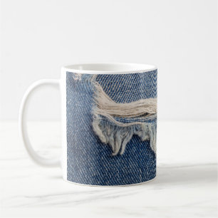 Mug Textures déchiré jeans arrière - plan.