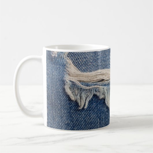 Mug Textures déchiré jeans arrière - plan. (Gauche)