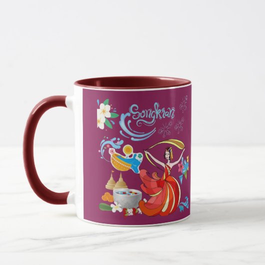 Mug Thai nouvel an éclat magenta (Gauche)