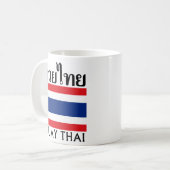 Mug Thaïlandais de Muay + Drapeau de la Thaïlande (Devant gauche)