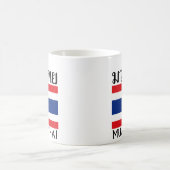 Mug Thaïlandais de Muay + Drapeau de la Thaïlande (Centre)