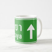 Mug ⚠ thaïlandais de poteau de signalisation de route (Devant droit)