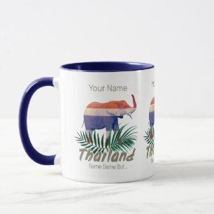 Mug Thaïlande Elephant Drapeau Jungle Feuille Souvenir