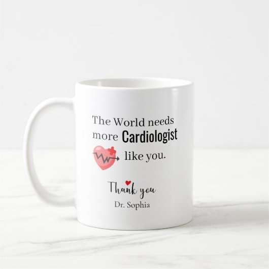 Mug Thank You Cardiologist — Custom Name (Gauche)