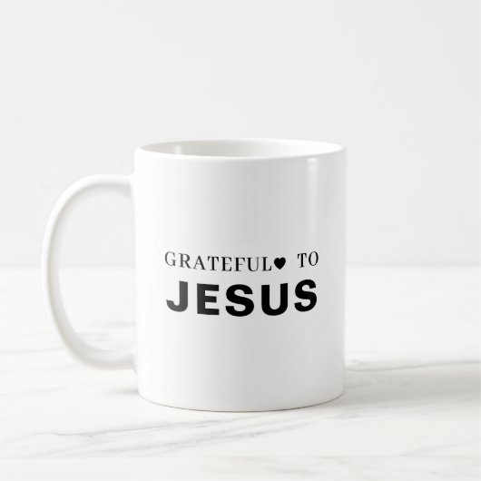 Mug Thank You Jesus Modern Christian Faith Heart (Gauche)