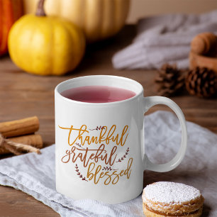 Mug Thankful Grateful Blessed Inspiring Thanksgiving