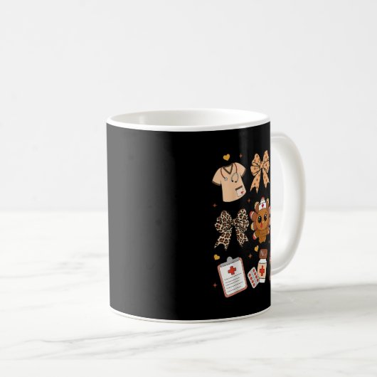 Mug Thankful Turkey Nurse Fall Stethoscope Coquette Th (Devant droit)