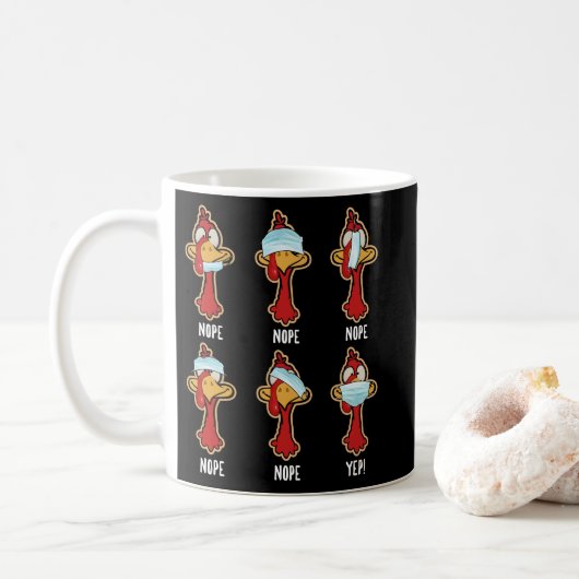 Mug Thanksgiving 2021 Turquie porter un masque mal (Avec donut)