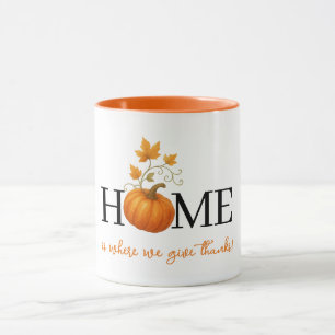 Mug Thanksgiving Citrouille Home Où nous donnons des r