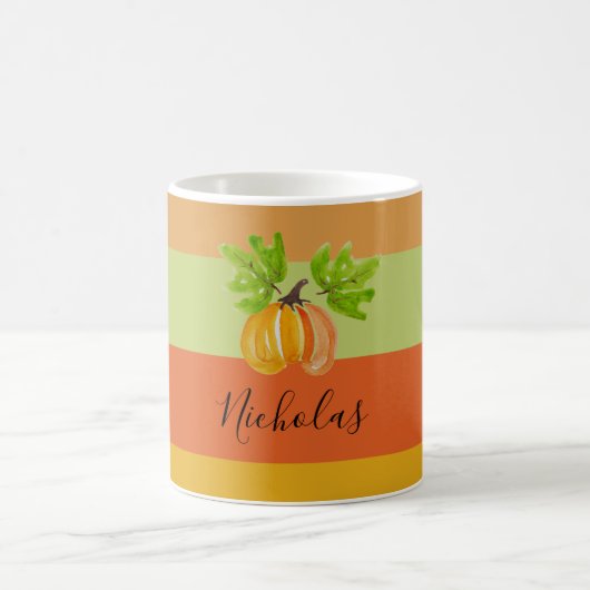 Mug Thanksgiving Citrouilles d'aquarelle personnalisée (Centre)
