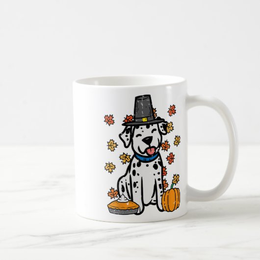 Mug Thanksgiving Dalmatian mignon Automne Chien Hommes (Droite)