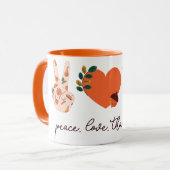 Mug Thanksgiving Day Citation, Love Peace Thanksgiving (Devant gauche)