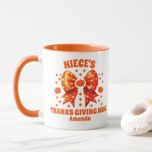 Mug Thanksgiving de la nièce personnalisée (Avec donut)
