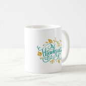Mug Thanksgiving Décoratif Calligraphie Feuilles d'aut (Devant droit)