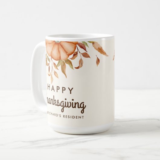 Mug Thanksgiving Dîner Invitation Boho Theme (Devant gauche)