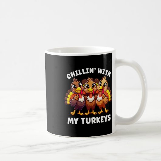 Mug Thanksgiving Famille Chillin Avec Mes Dindons Drôl (Droite)