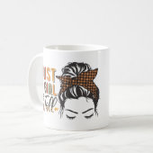Mug Thanksgiving Just a Girl Who Love Fall Messy Bun (Devant gauche)