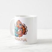 Mug Thanksgiving mignonne Turquie à l'aide de la machi (Devant gauche)