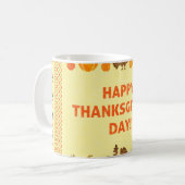 Mug Thanksgiving : retro brodée carte design. (Devant gauche)
