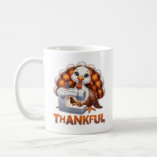 Mug Thanksgiving Thankful Adorable Animal Turquie (Gauche)