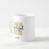 Mug Thanksgiving Thankful Grateful Blessant Élégant (Devant gauche)