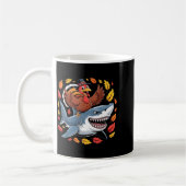 Mug Thanksgiving Turkey Riding Shark Funny Autumn Boys (Gauche)
