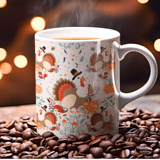 Mug Thanksgiving Turquie Motif d'automne
