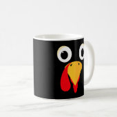 Mug Thanksgiving Turquie visage jumelé costume de fami (Devant droit)