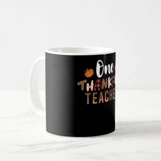 Mug Thanksgiving Un Merci Enseignant Leopard Fall Gro (Devant gauche)
