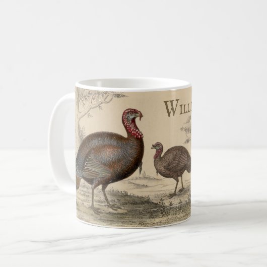 Mug Thanksgiving Vintage Nom de famille Monogramme (Devant gauche)