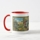 Mug Thanksgiving vintage, Turquie à la ferme (Gauche)