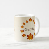 Mug Thanksgiving Wreath Grateful Simple Feuilles d'éra (Devant droit)