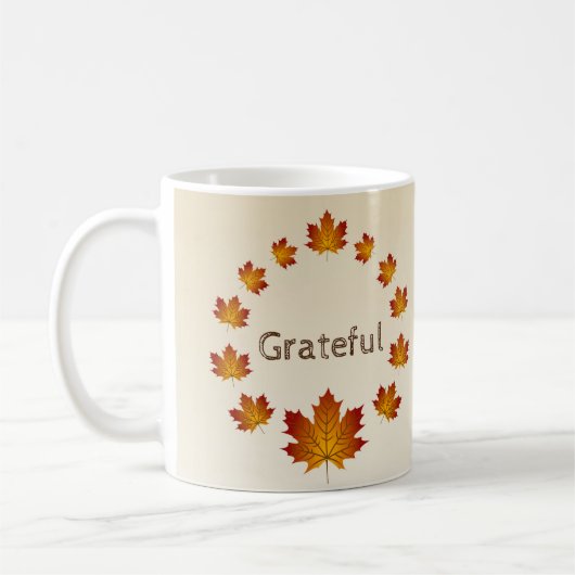 Mug Thanksgiving Wreath Grateful Simple Feuilles d'éra (Gauche)