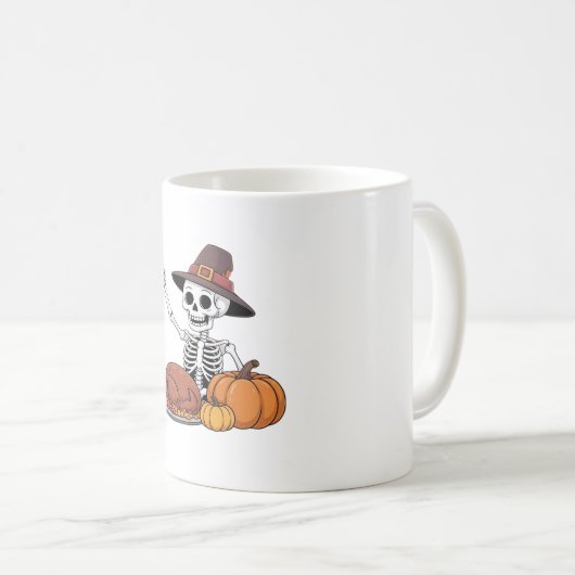 Mug Thanksgiving X-ray Skeleton Funny Rock Hand Fall L (Devant droit)