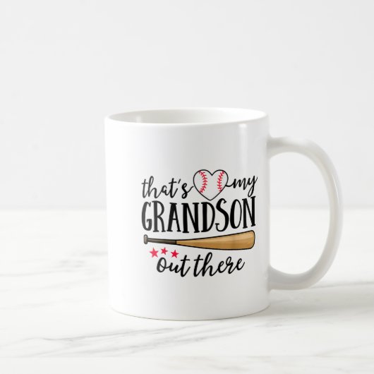 Mug That's My Grandson Out There Baseball Grandma Squa (Droite)
