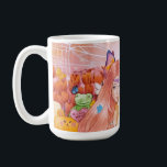 Mug The Afternoon<br><div class="desc">Everything is pink and warm tones from the background to the young lady hair,  pink sky,  pink tulips,  stufftoys and etc 
Art title: The Afternoon
Medium: Mix Media (watercolor,  acrylic,  and colored pencils on watercolor paper camvas)
Size: 12 x 18 inch
Date: January 19,  2022</div>