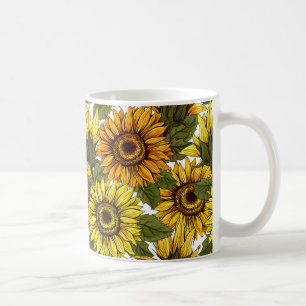 Mug Thé au café du jardin des tournesols rustiques